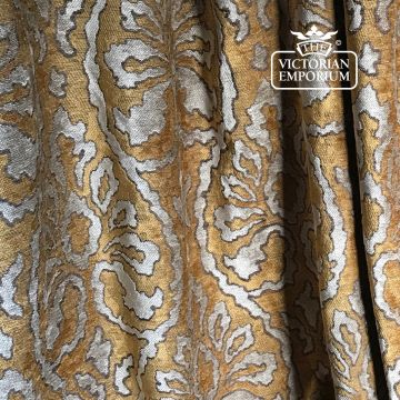 Wollaton Fabric Floral Foliage Design F0340 Root Ginger