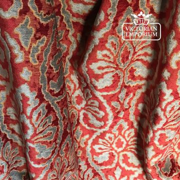 Wollaton Fabric Floral Foliage Design F0340 Salsa Red