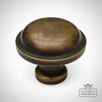 Antique Brass Button Cabinet Knob