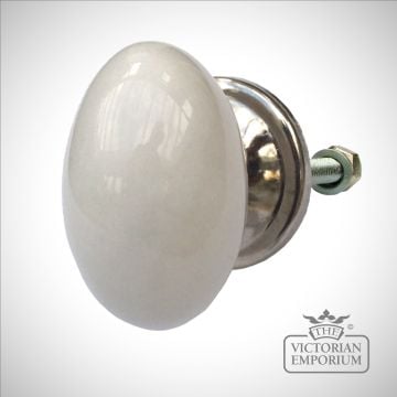 Mini oval porcelain cabinet knob