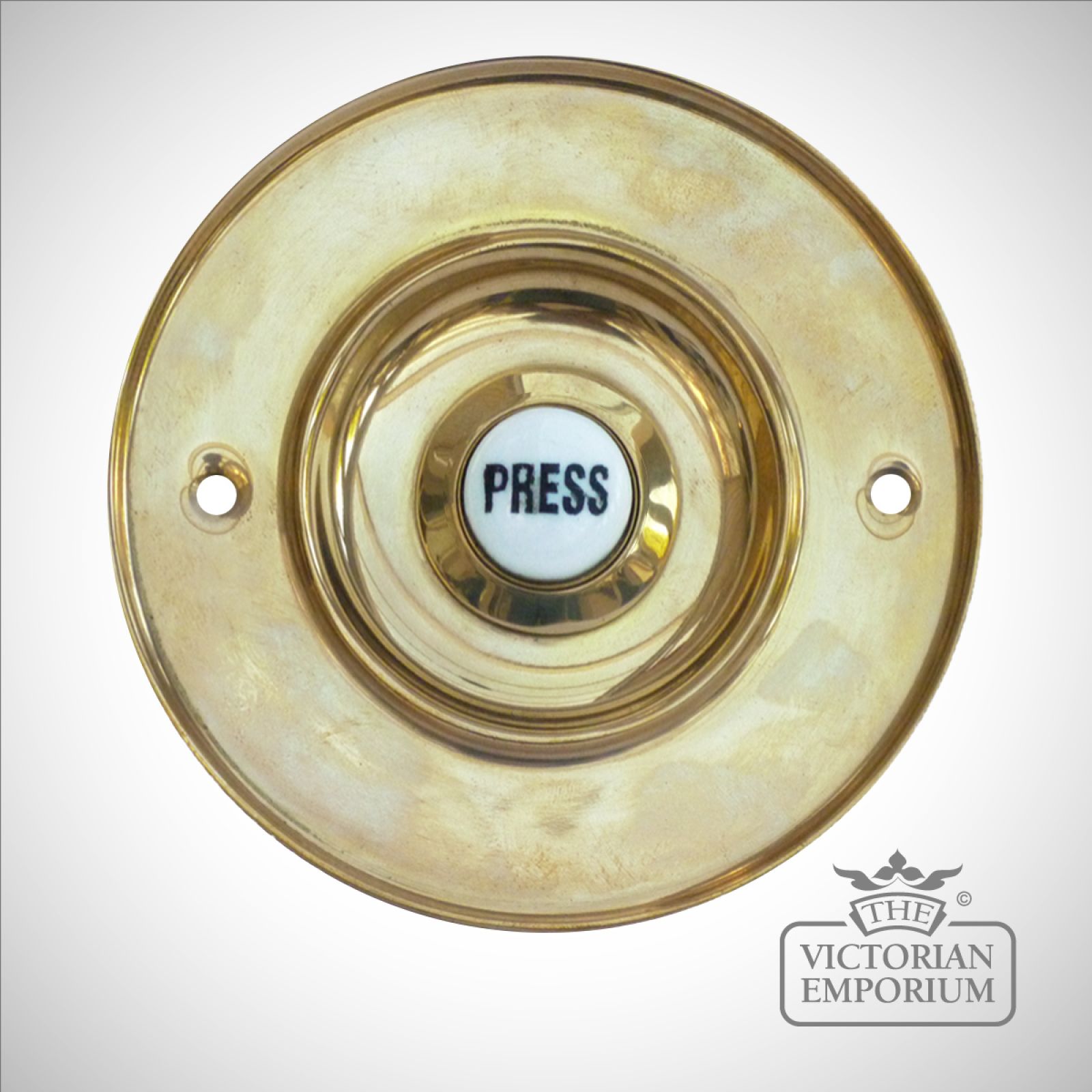 Front door Bell press in brass or nickel