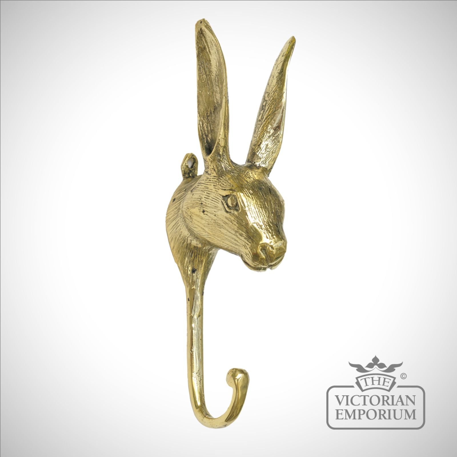Rabbit hook in polished brass or antique brass