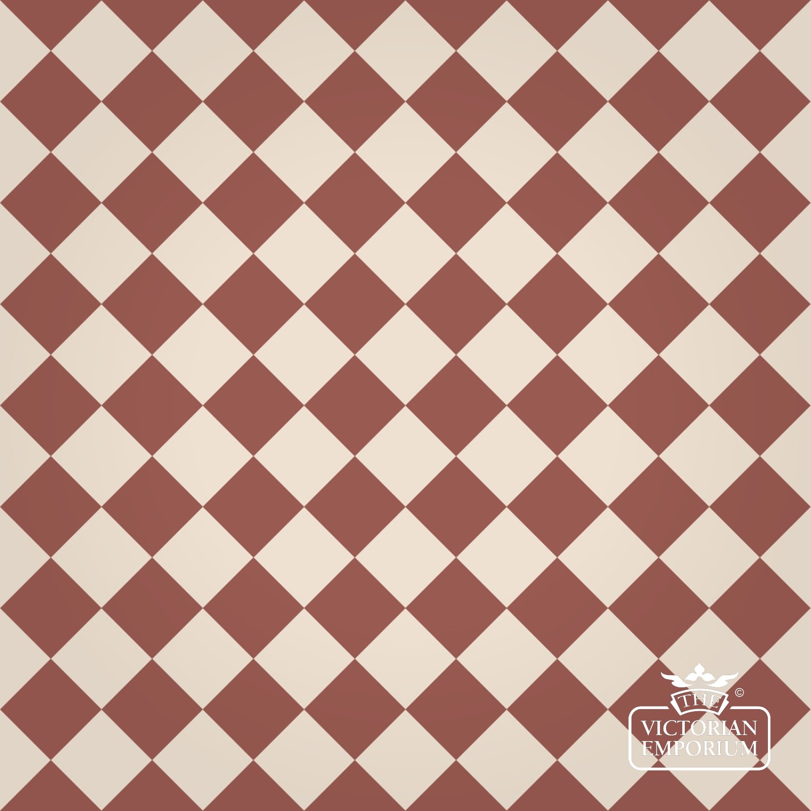 Victorian Path tiles - Red and White 64mm x 64mm squares (suitable for outdoor use)