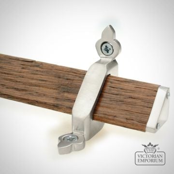 Triangular Wooden Stair Rod with Trefoil brackets