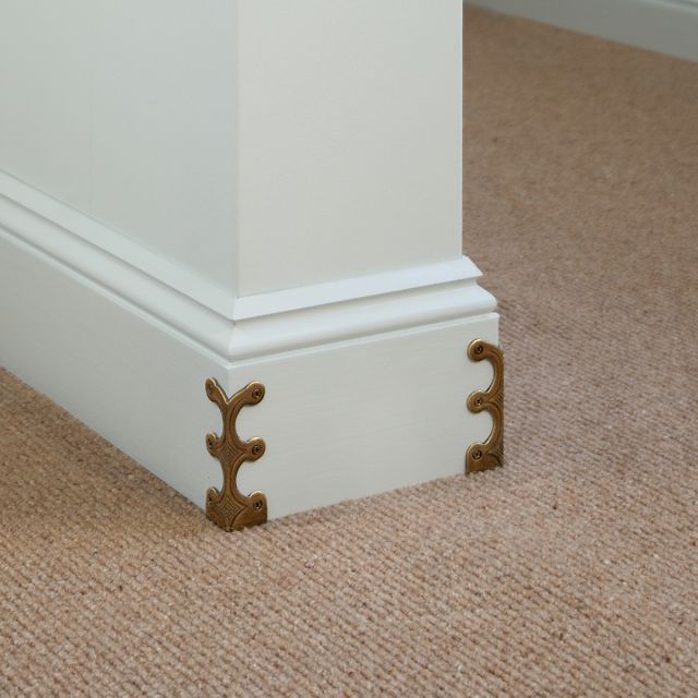 Solid Brass Skirting Board Corner Protectors (Skiffers)
