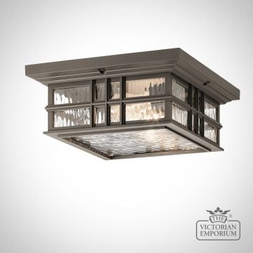 Beacon exterior ceiling flush mount light in bronze