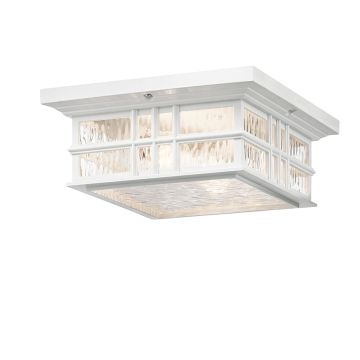 Beacon exterior ceiling flush mount light in white