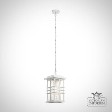Beacon Exterior Ceiling Chain Lantern In White Outdoor Light Arts And Crafts Kl Beacon Square8 Wht