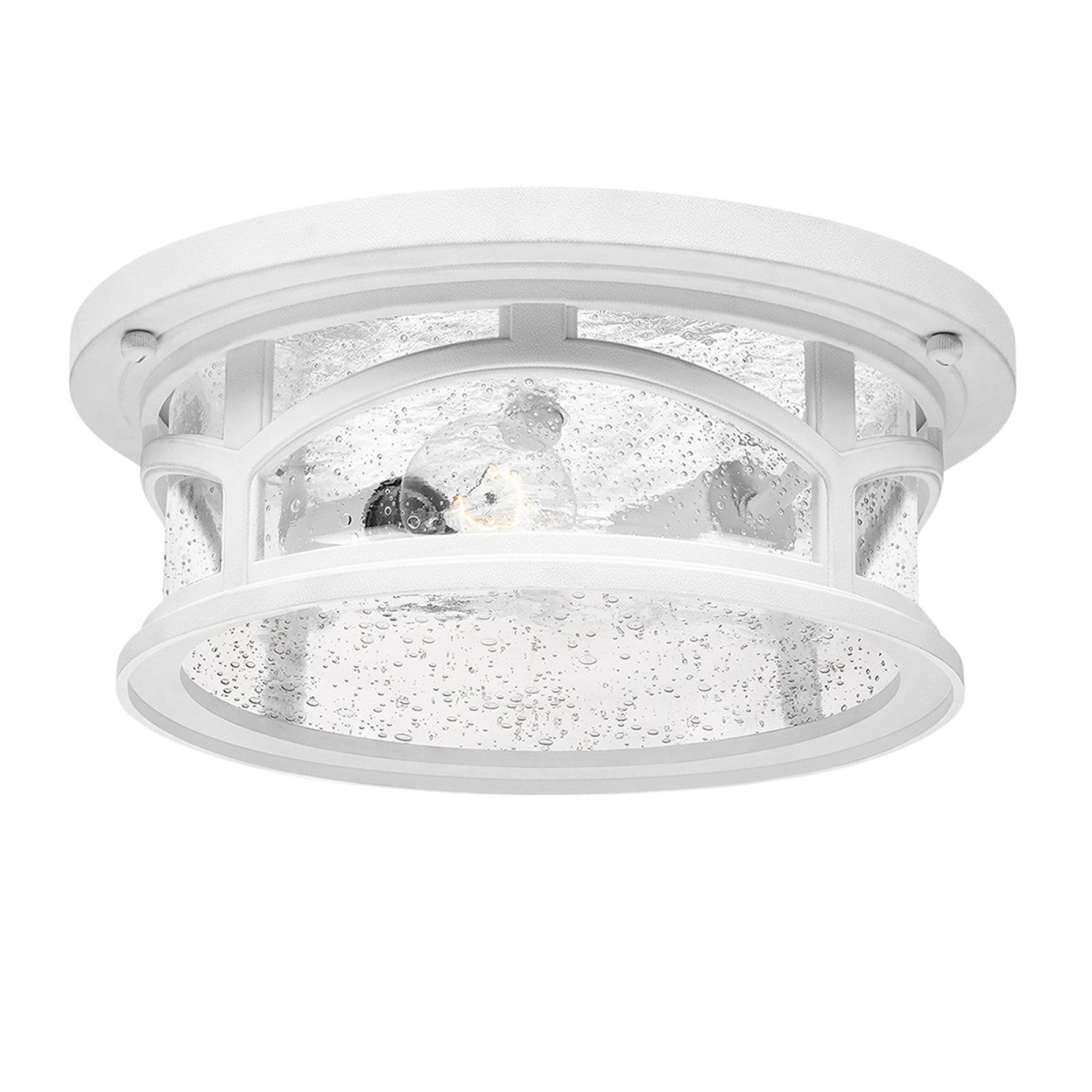 Marble Head exterior ceiling flush mount light in white