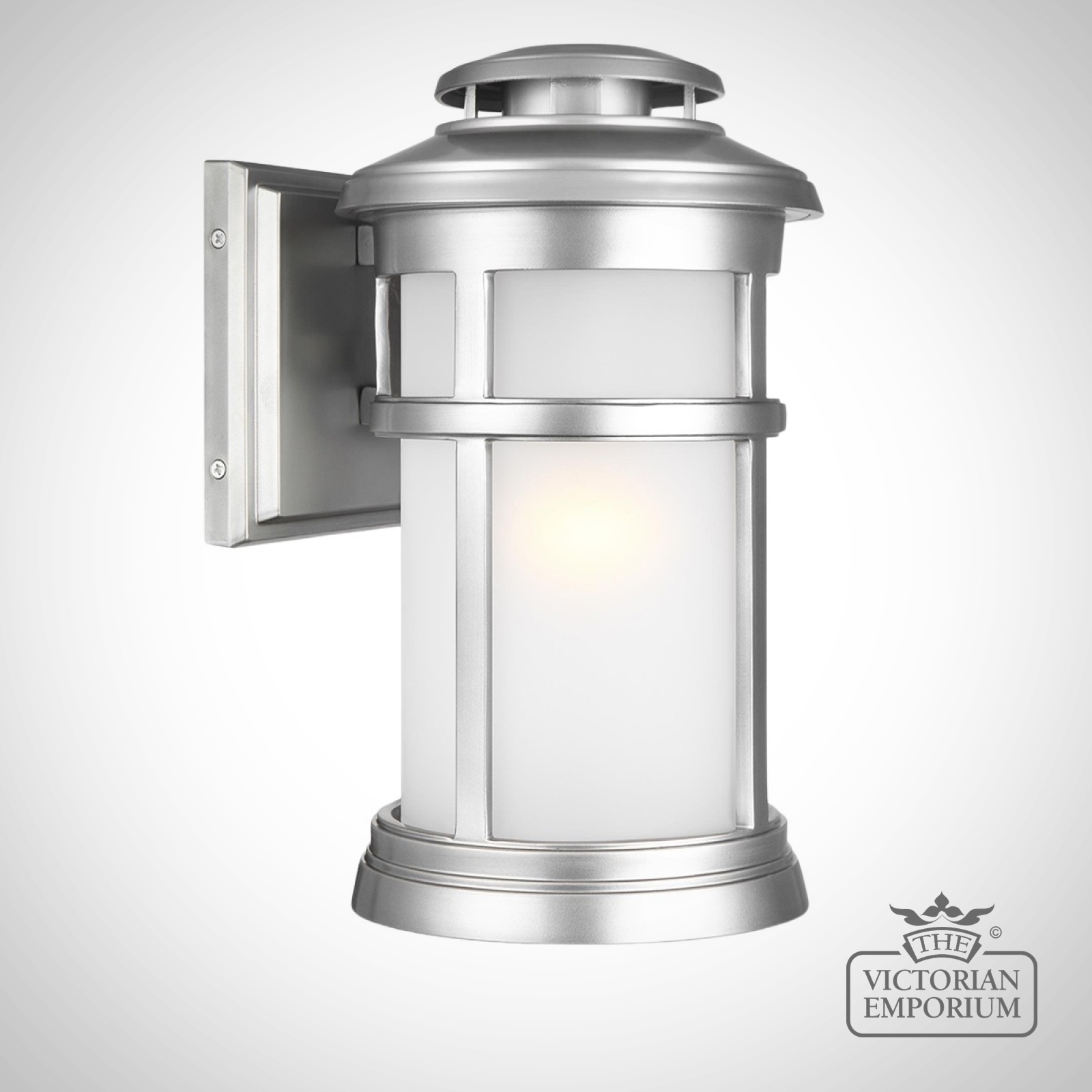 Newport medium exterior wall light in painted brushed steel