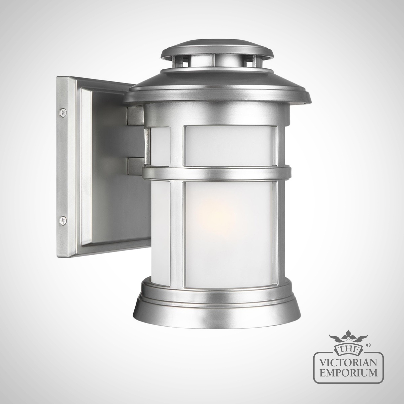 Newport small exterior wall light in Painted Brushed Steel