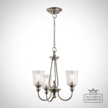 Waverly 3 Light Small Chandelier In Pewter