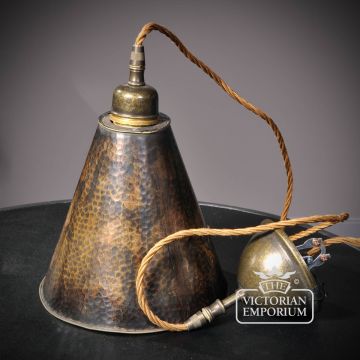 ​Small copper lamp shade with antique style cable