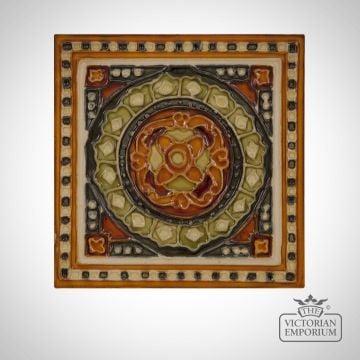 Fireplace Tiles Featuring Symmetrical Design In Rich Colours