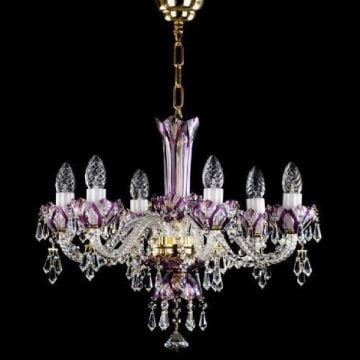 Crystal chandelier with rope twist arms