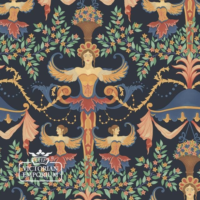 Chamber Angels Wallpaper in Denim or Sky Colourway