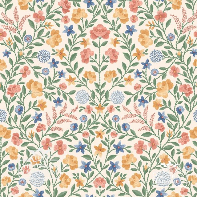 Court Embroidery wallpaper in a choice of 3 colourways