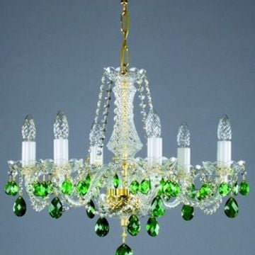 Small coloured chandelier - gold
