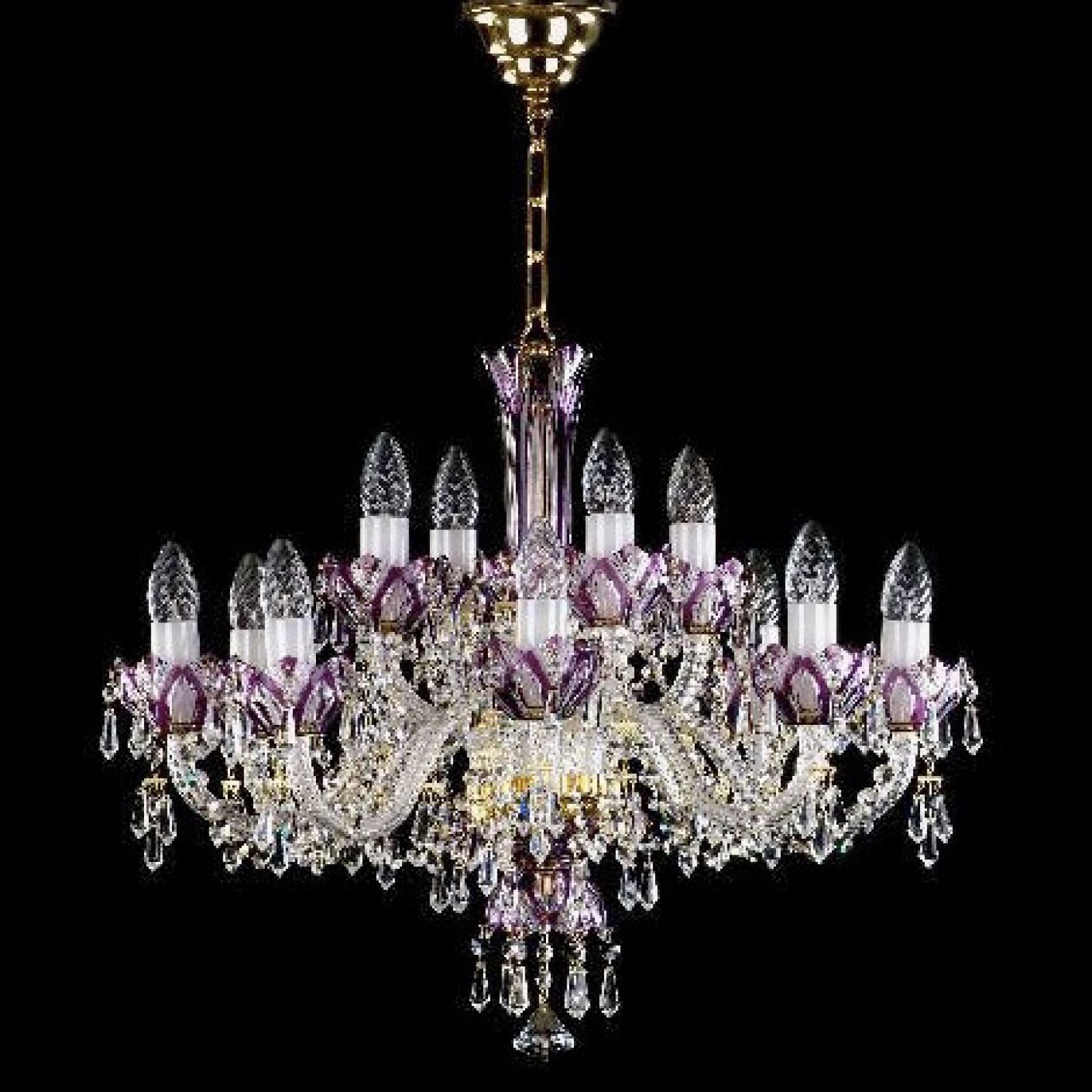 Stunning large coloured chandelier - nickel