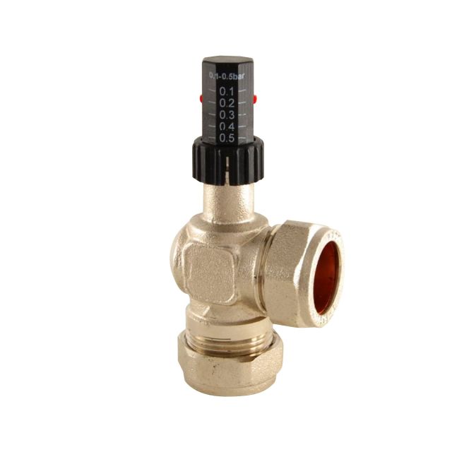 Auto Bypass Radiator Valve in Polished Nickel