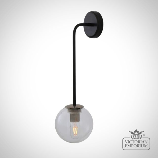 Newport Glass Globe Wall Light Mlwl425antslvpcmbkcl