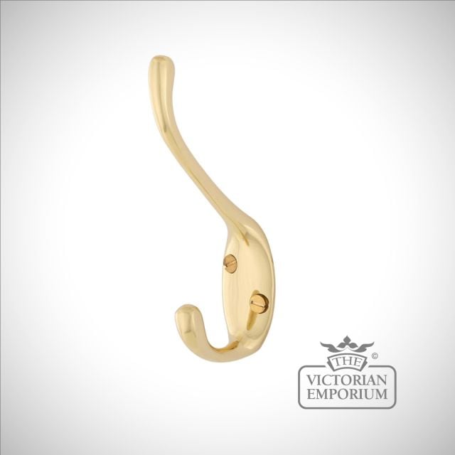 Glin Brass Hat And Coat Hook 55x110mm Mlfp026polbrs