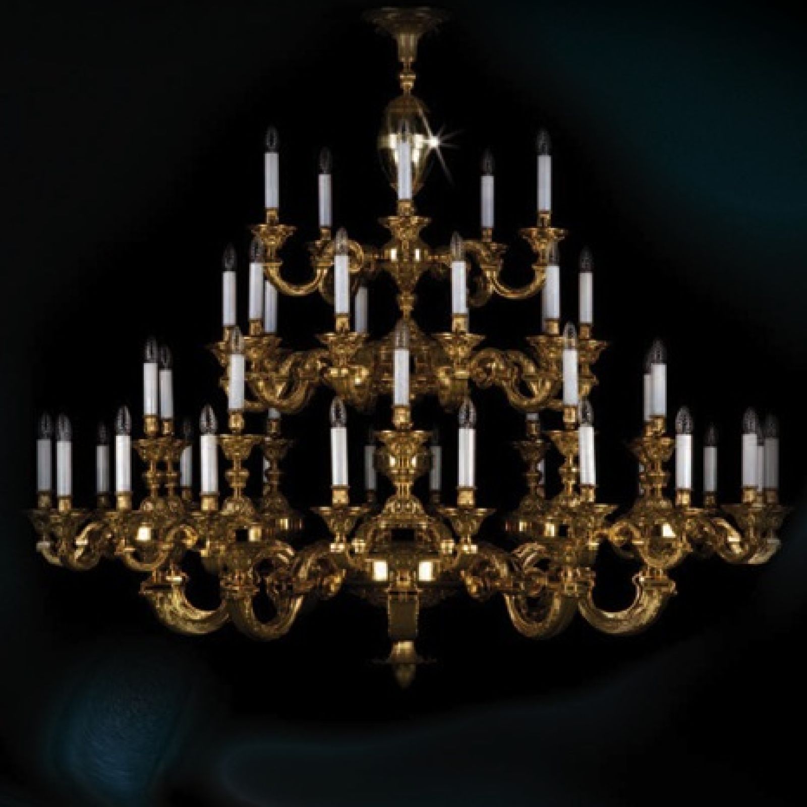 Grand 3 tier cast chandelier