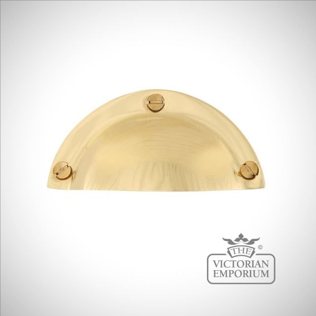 Malin Brass Drawer Shell Pull Handle 94mm Mlfp029polbrs