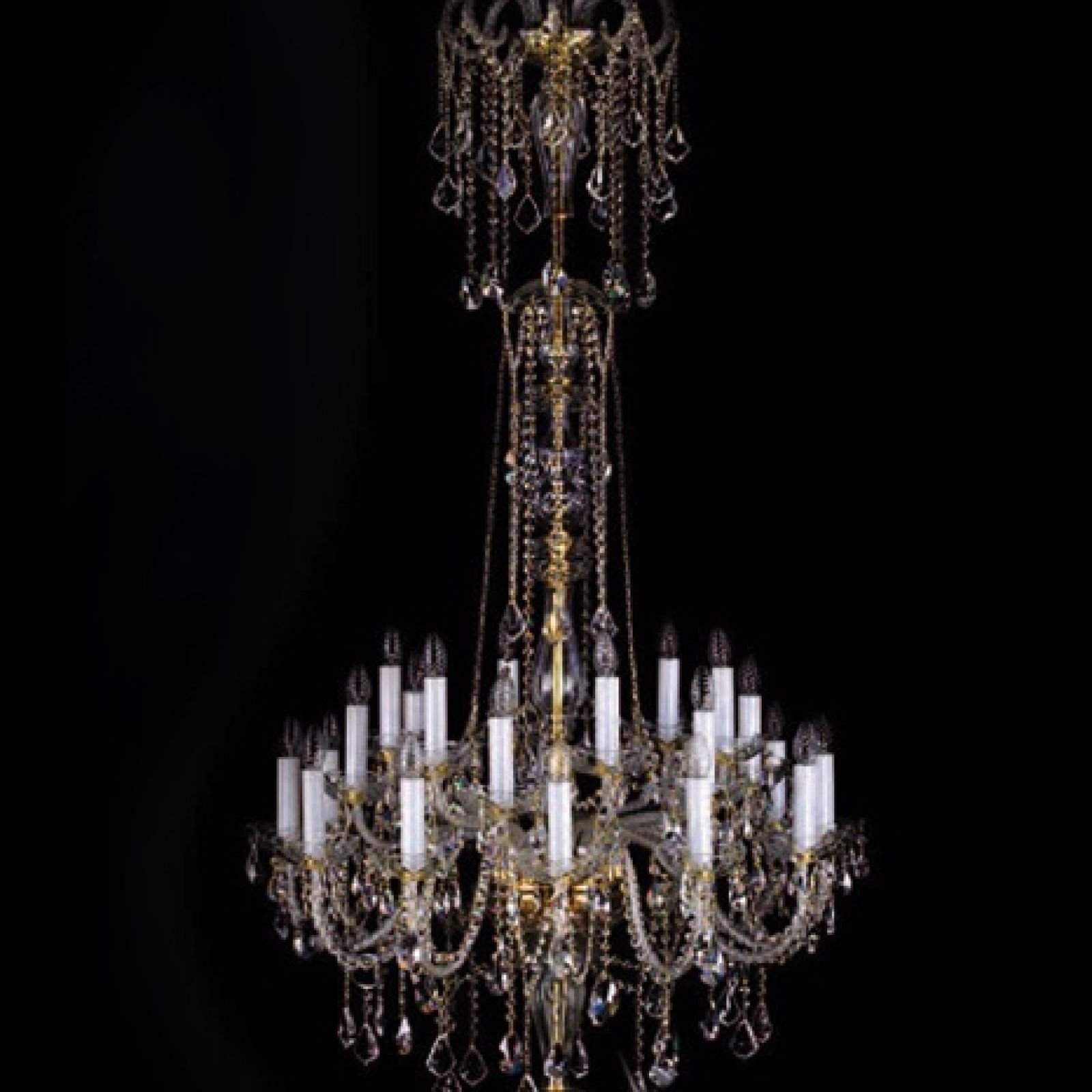 Double tier cascading chandelier
