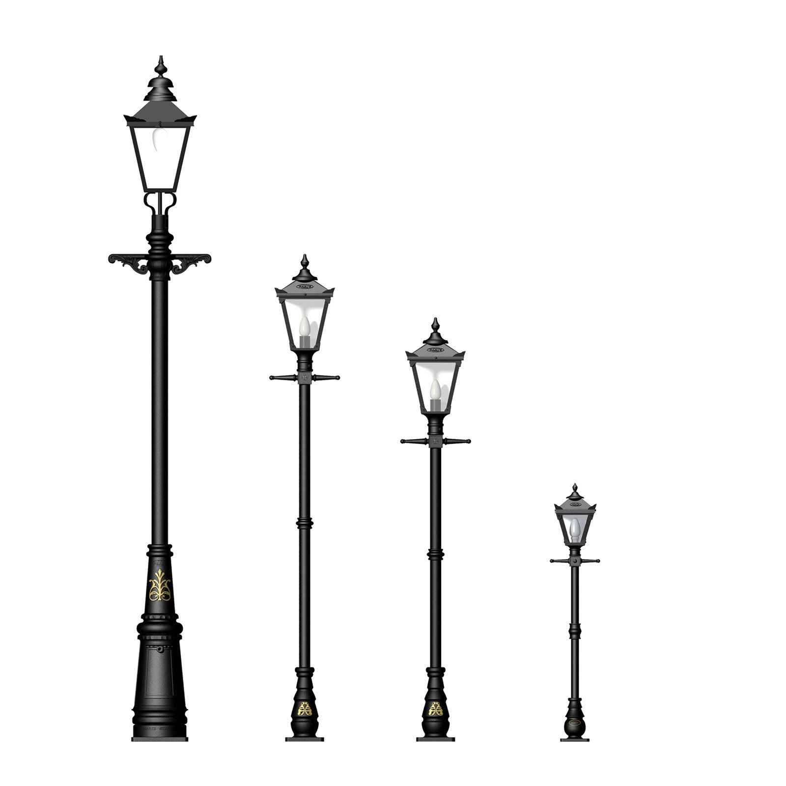Traditional Cast Iron Lantern on Cast Iron Lamp Post in a choice of sizes