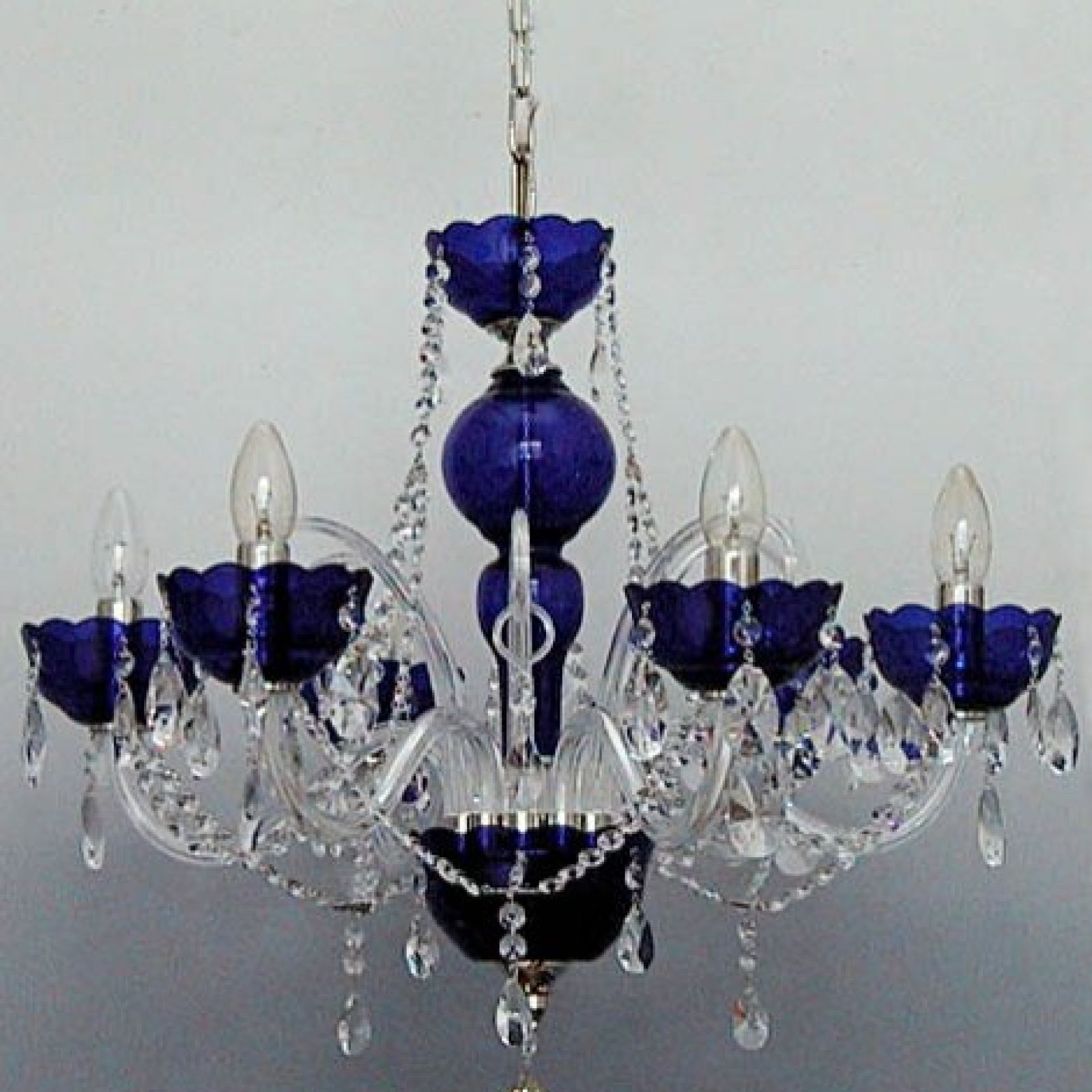 Deep blue crystal chandelier Ceiling chandeliers