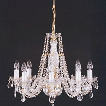 3 Arm Crystal Chandelier - With Rope Twist Glass Arms