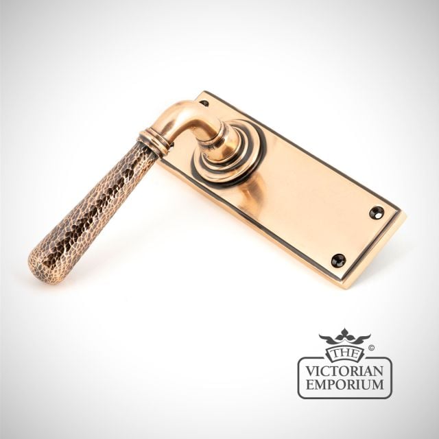 Door Handle Polished Bronze Hammered 46226 1