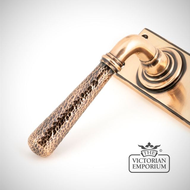 Door Handle Polished Bronze Hammered 46226 2