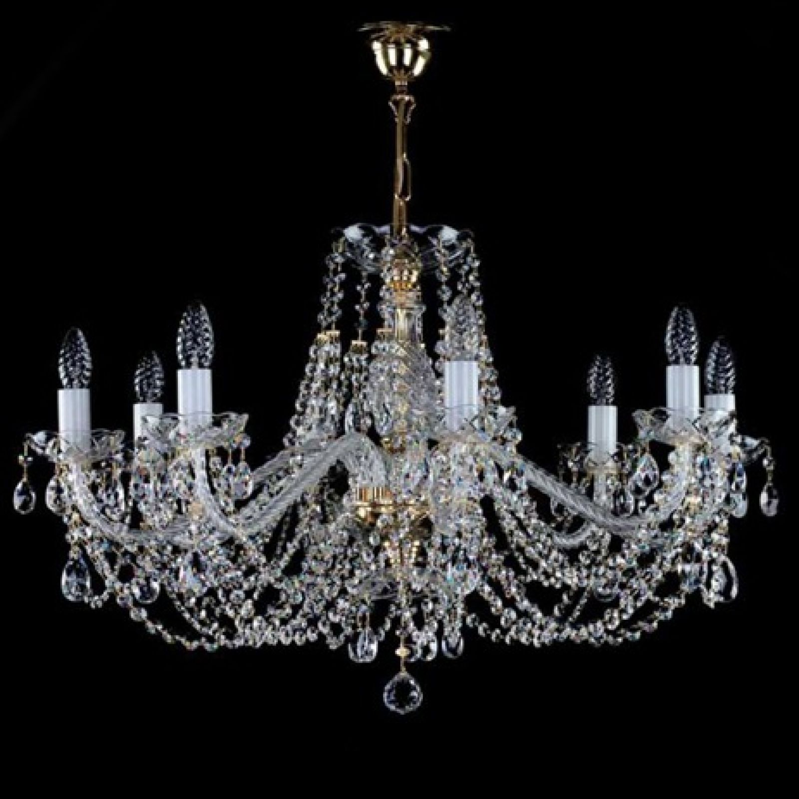 Chandelier with crystal chains
