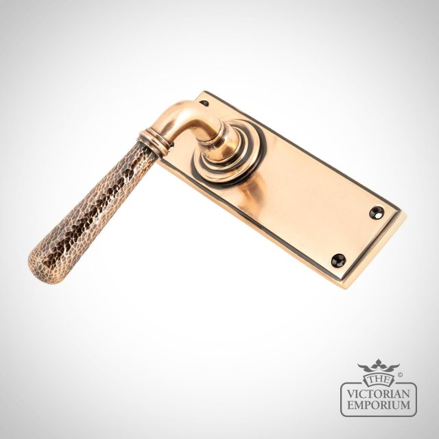 Door Handle Polished Bronze Hammered 46226 1