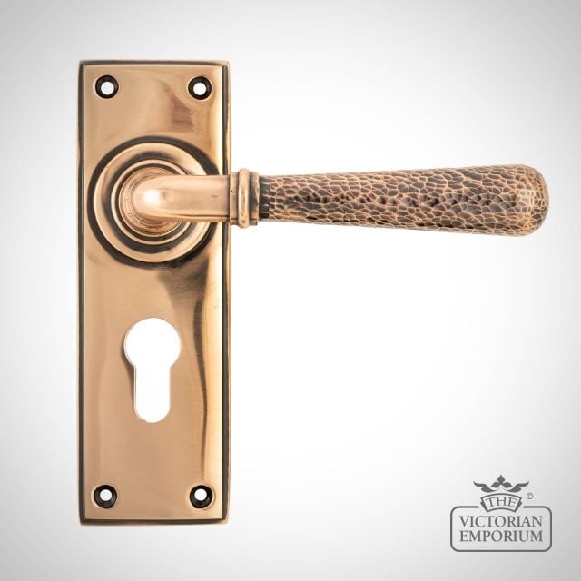 Door Handle Polished Bronze Hammered 46228 Main