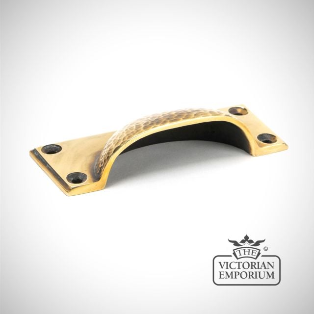 Drawer Pull Aged Brass Hammered 46036 1