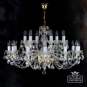 Cameron Ornate Crystal Chandelier With Twisted Glass Arms