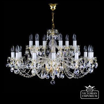 Cameron Ornate Crystal Chandelier With Twisted Glass Arms  Cameron