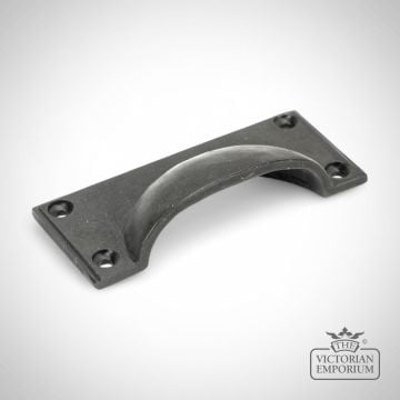 Art Deco Hand-Forged Steel Drawer Pull in Beeswax
