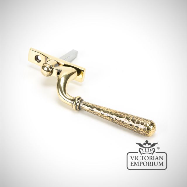 Espag Window Handle Aged Brass Hammered 45914 1