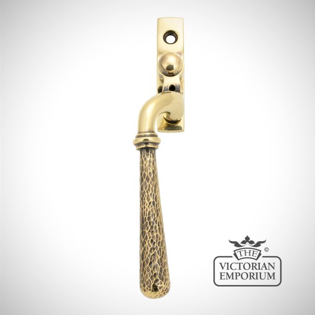 Espag Window Handle Aged Brass Hammered 45914 Main