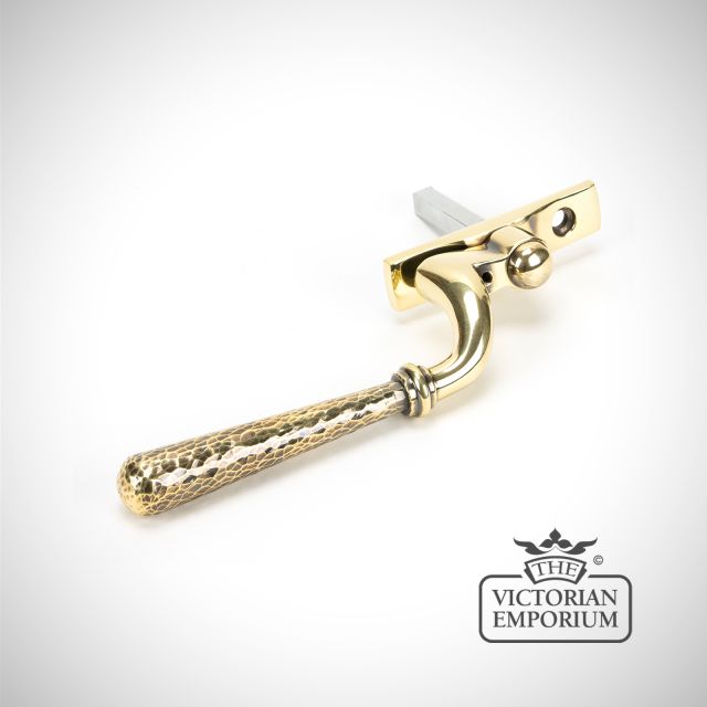 Espag Window Handle Aged Brass Hammered 45915 1