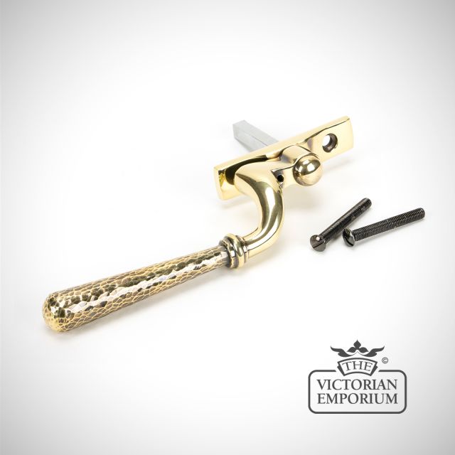 Espag Window Handle Aged Brass Hammered 45915 2