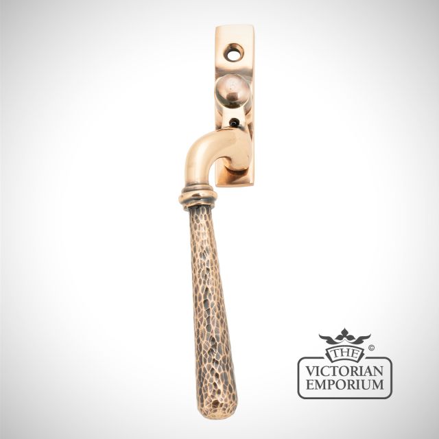 Espag Window Handle Polished Bronze Hammered 45922 Main