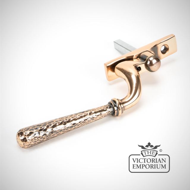 Espag Window Handle Polished Bronze Hammered 45923 1