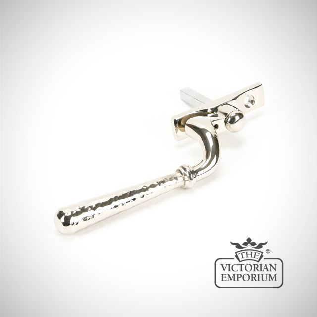 Espag Window Handle Polished Nickel Hammered 45917 1
