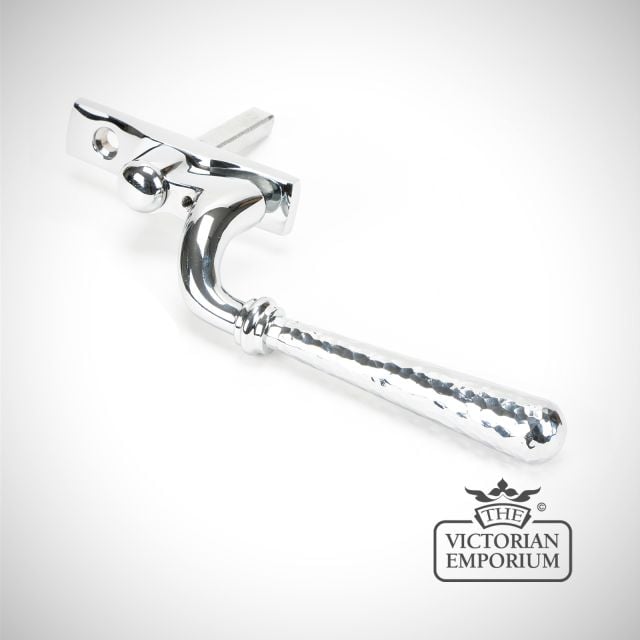 Espag Window Handle Polished Nickel Hammered 45918 1