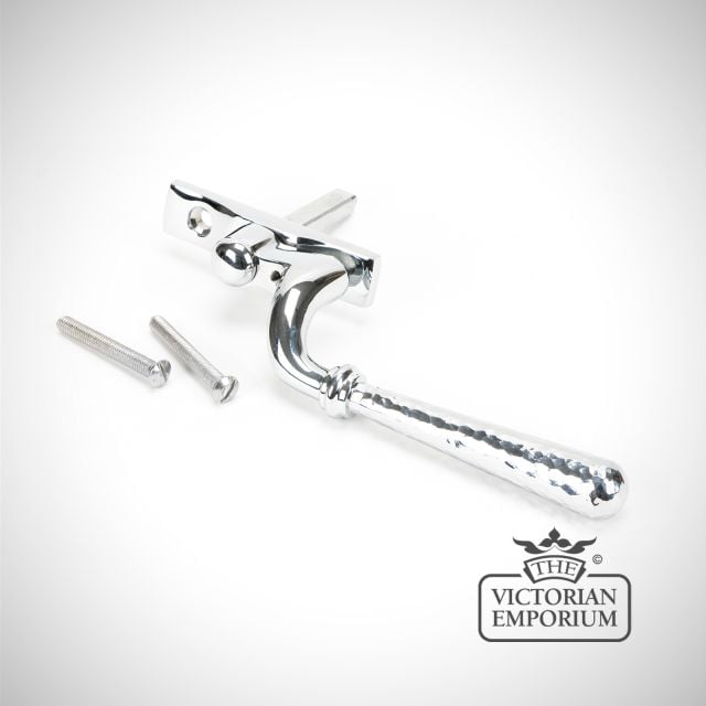 Espag Window Handle Polished Nickel Hammered 45918 2